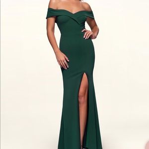 Blush Mark My Valentine Dark Emerald Maxi Dress
